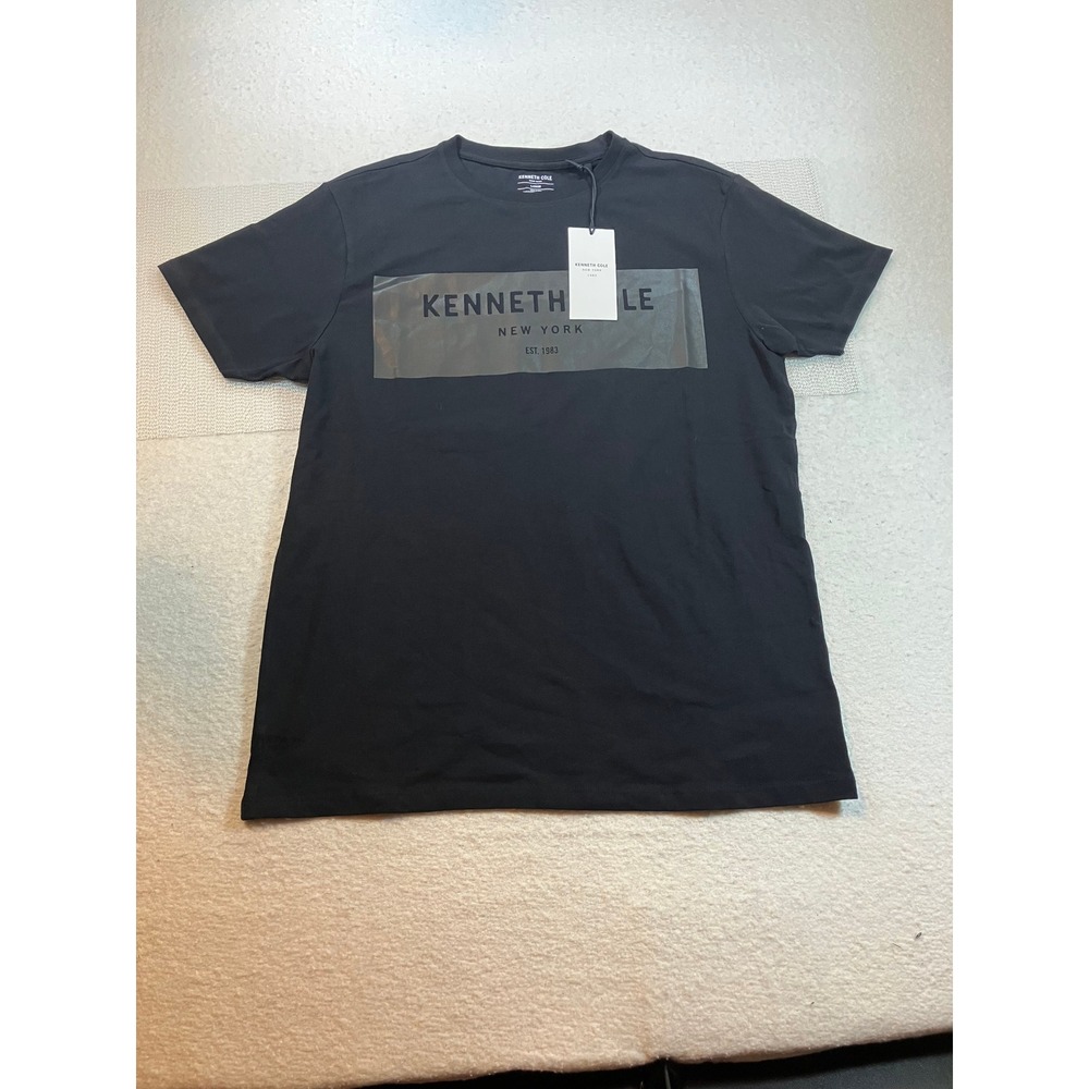 Kenneth Cole Mens Graphic T-Shirt Black Short Sleeve Crewneck NWT Large